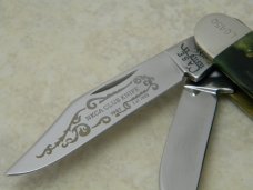 Case Tested XX USA SS 2 Dot (1987) NKCA Club Knife G6345 1/2 SS Green Bone Stockman