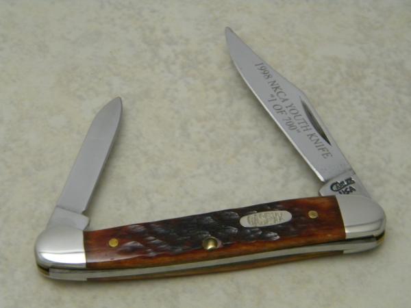 Case XX USA 2 Dot (1998) NKCA Youth Knife Bone 62109X  SS Baby Copperhead