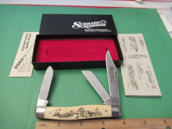 Schrade 1984 Scrimshaw  Stockman Model # SC505 