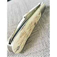K'roo Custom Sway Back,Viper, Wharncliffe Giraffe Bone LB Knife,NEW