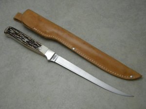 Schrade + USA 167UH Staglon Uncle Henry Steelhead Fillet Knife & Sheath