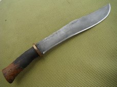 Large Handmade Chopper / Bowie Knife marked  about  11.5" Blade, Wood  Handle, 16.5" OAL Very SHARP!