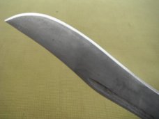 Large Handmade Chopper / Bowie Knife marked  about  11.5" Blade, Wood  Handle, 16.5" OAL Very SHARP!