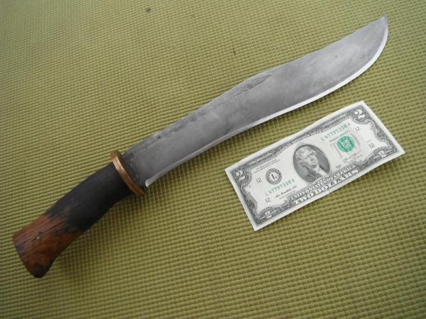 Large Handmade Chopper / Bowie Knife marked about 11.5" Blade, Wood Handle, 16.5" OAL Very SHARP! Large Handmade Chopper / Bowie Knife marked about 11.5" Blade, Wood Handle, 16.5" OAL Very SHARP!