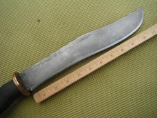 Large Handmade Chopper / Bowie Knife marked  about  11.5" Blade, Wood  Handle, 16.5" OAL Very SHARP!