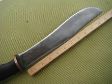 Large Handmade Chopper / Bowie Knife marked  about  11.5" Blade, Wood  Handle, 16.5" OAL Very SHARP!