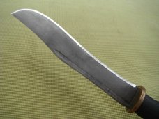 Large Handmade Chopper / Bowie Knife marked  about  11.5" Blade, Wood  Handle, 16.5" OAL Very SHARP!