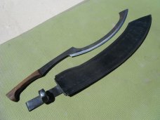 Hand forged Khopesh Sword by Two Bee Custom High Carbon Steel Knives. With Leather Sheath, USA Made!