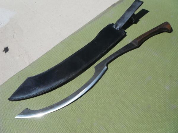 Hand forged Khopesh Sword by Two Bee Custom High Carbon Steel Knives. With Leather Sheath, USA Made! Hand forged Khopesh Sword by Two Bee Custom High Carbon Steel Knives. With Leather Sheath, USA Made!