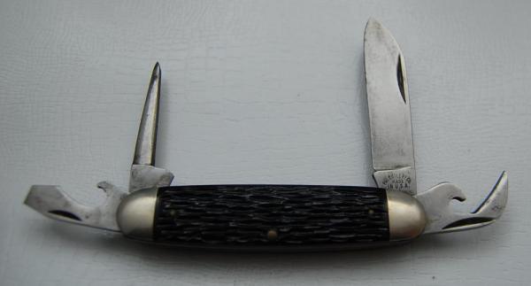 Pal Cutlery Company Unofficial Scout With Black Jigged Synthetic Covers 3 5/8