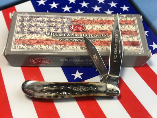 Case xx Club Jr Member Peanut Pocket Knife (6220 SS) with Beautiful Bone Handles & CCC Shield -NOS