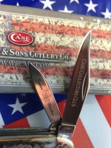 Case xx Club Jr Member Peanut Pocket Knife (6220 SS) with Beautiful Bone Handles & CCC Shield -NOS