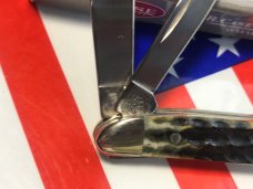 Case xx Club Jr Member Peanut Pocket Knife (6220 SS) with Beautiful Bone Handles & CCC Shield -NOS