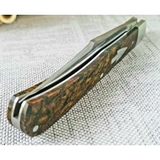 John Lloyd Custom Knife, Sweged/Hollow Ground slimline trapper,W/GEC slip,4.25"