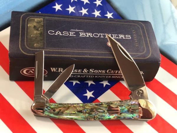 Case xx Brothers Seahorse Whittler (MDL# 8355WH SS) w/ Genuine Paua Shell Abalone Handles -NOS -Mint Case xx Brothers Seahorse Whittler (MDL# 8355WH SS) w/ Genuine Paua Shell Abalone Handles -NOS -Mint