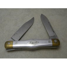 Custom Made Metal 2 Blade Folding Knife