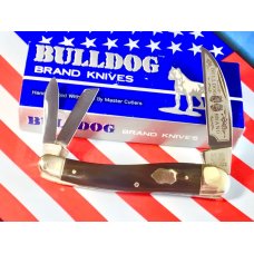 Bulldog Brand 3 Blade Whittler w Imitation Buffalo Horn Handles amp Blade Frost -NOS
