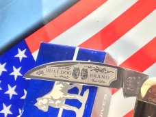 Bulldog Brand 3 Blade Whittler w/ Imitation Buffalo Horn Handles & Blade Frost -NOS