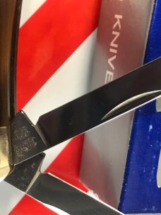 Bulldog Brand 3 Blade Whittler w/ Imitation Buffalo Horn Handles & Blade Frost -NOS