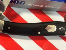 Bulldog Brand 3 Blade Whittler w/ Imitation Buffalo Horn Handles & Blade Frost -NOS