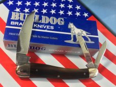 Bulldog Brand 3 Blade Whittler w/ Imitation Buffalo Horn Handles & Blade Frost -NOS