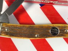 J A Henckels 3 Blade Whittler (HK-7-FLIV) Knife w/ Great Fossil Ivory Handles! Orig Box - NOS