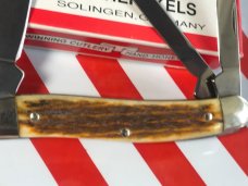 J A Henckels 3 Blade Whittler (HK-7-FLIV) Knife w/ Great Fossil Ivory Handles! Orig Box - NOS
