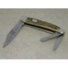 Bulldog Brand Hammer Forged Solingen Germany Pit Bulls Genuine Stag Large Whittler Knife