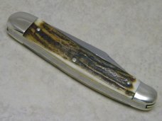 Bulldog Brand Hammer Forged Solingen Germany Pit Bulls Genuine Stag Large Whittler Knife
