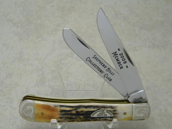 Case XX USA 2009 Stag 5254 Shepherd Hills Collector's Club Charter Member Trapper Knife Case XX USA 2009 Stag 5254 Shepherd Hills Collector's Club Charter Member Trapper Knife