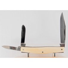 Krusius Brothers 3-Blade 3 1/4" Long Pen Knife In Excellent Condition w/Synthetic Ivory Covers (985)