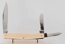 Krusius Brothers 3-Blade 3 1/4" Long Pen Knife In Excellent Condition w/Synthetic Ivory Covers (985)