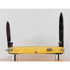 Henckels 2-Blade 2 11/16" Long Pen Knife In Very Good Condition With Yellow Synthetic Covers (988)
