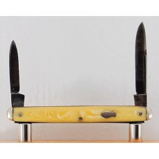 Henckels 2-Blade 2 5/8" Long Pen Knife In Very Good Condition With Yellow Synthetic Covers (989)