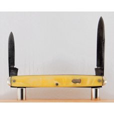 Henckels 2-Blade 2 5/8" Long Pen Knife In Very Good Condition With Yellow Synthetic Covers (990)