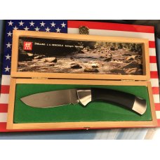 Vintage J A Henckels Single Blade Lock back Large Hunting/Hunter knife in wood display box
