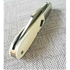 K'roo Custom Ivory Clip Tuxedo Barlow Knife,2020,NEW, 3.5",N690