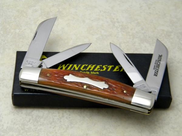 Winchester Trademark USA 1996 Bone 4902 Large 4 Blade Congress Knife