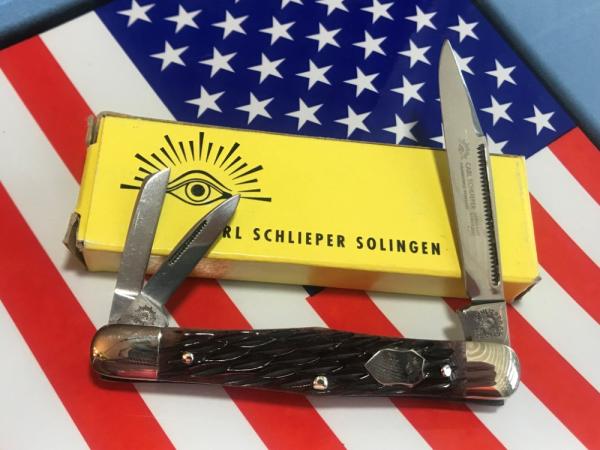 Carl Schlieper / German Eye Brand -3 Blade Whittler Pocket Knife +Nice Bone Handles -NOS +Orig Box Carl Schlieper / German Eye Brand -3 Blade Whittler Pocket Knife +Nice Bone Handles -NOS +Orig Box
