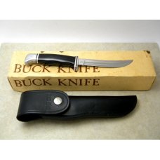 Buck 118 USA Black Personal Fixed Blade Hunting Sheath Knife in Box - Early 1970's