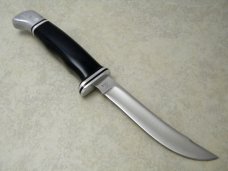 Buck 118 USA Black Personal Fixed Blade Hunting Sheath Knife in Box - Early 1970's