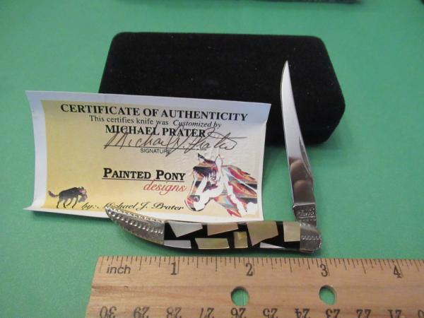 Case XX Tiny Tooth Pick Proto Painted Pony  Gold Lip Pearl  & Black Mica 