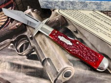 Case Classic 61050 L SAB Swing guard Lockback Red Banana Bone Knife w/Box & COA   