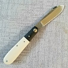 K'roo Custom Spear Tuxedo Barlow Knife,2020,NEW, 3.5"Ivory ,Micarta & Carbon Fiber