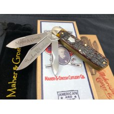 Great Eastern SFO GEC Maher & Grosh #78 Yankee Whittler Knife Yellow Jig Bone