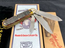 Great Eastern SFO GEC Maher & Grosh #78 Yankee Whittler Knife Yellow Jig Bone
