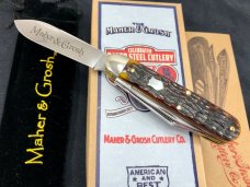 Great Eastern SFO GEC Maher & Grosh #78 Yankee Whittler Knife Yellow Jig Bone