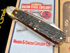 Great Eastern SFO GEC Maher & Grosh #78 Yankee Whittler Knife Yellow Jig Bone