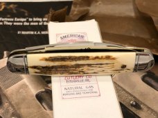 Schatt & Morgan 99 Exotic Mammoth Ivory Bark Fossil Executive Jack Knife Mint w/Box Queen Cutlery Co