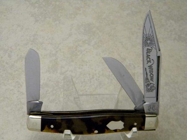 Fight'n Rooster Frank Buster Cutlery Co. Solingen Germany Tortoise Shell Black Widow Stockman Knife
